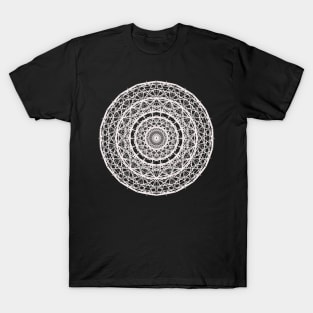 Gentle White Mandala Pattern Design T-Shirt